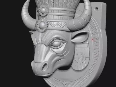 bull head sculpture 3D print model