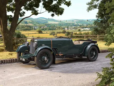 Aston Martin S4 Vintage Car Rigged 3D model