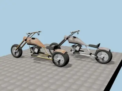 CUSTOM CHOPPER Low-poly 3D model