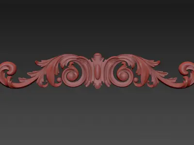 Carved decor horizontal 3D model
