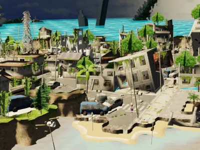 Post Apocalyptic City 3D model