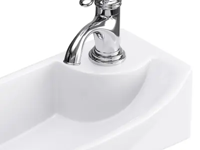 Small Wall Mount Bathroom Vessel Sink 3D model