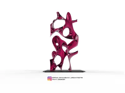 HICH 1 SCULPTURE BY ERFAN SHAABANII Low-poly 3D model Low-poly 3D model