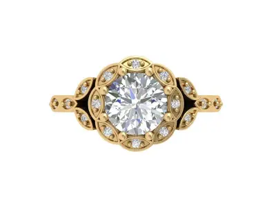  Solitaire Engagement Ring 3D print model buy