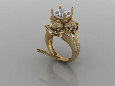 Fashion unique ring 3D model purchase