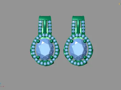 Mini Set Ring Pendant Earrings STL 3DM Womens Jewelry 3D print model