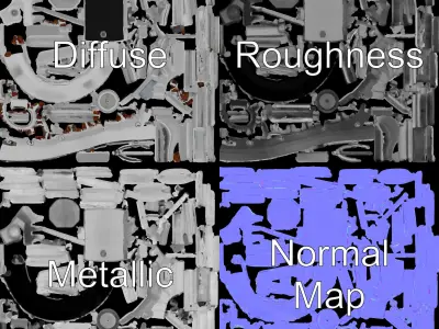 Electric Motor Model Pack for Industrial Simulations Low-poly 3D model