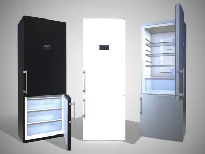 Modern Refrigerator - 3 variants - Updated for 2021 3D Model Collection