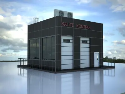 PLATFORMCONTROL building with sign Free 3D model