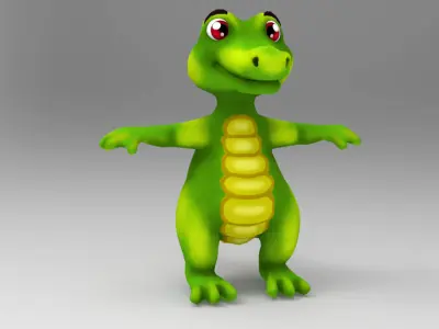 Crocodile Cartoon Low-poly 3D model
