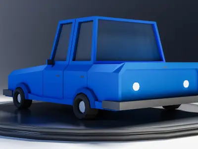 Cartoon Low Poly Car-poly 3D model Low-poly 3D model