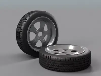 Wheel and tire 3D model