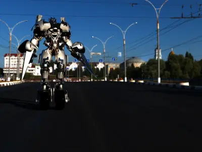 Sideswipe Autobot transformation  Low-poly 3D model