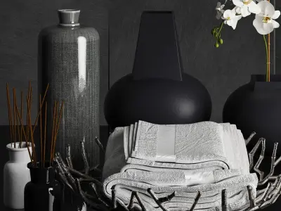 Bathroom decoration set by kelly Hoppen 3D model