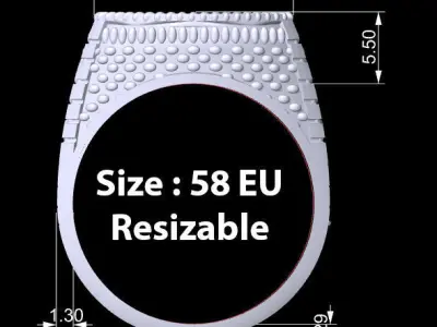 Onyx cutting men ring 3D print model