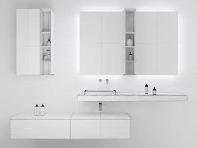 Bathroom 3 pbr modern with cabinets 3D model