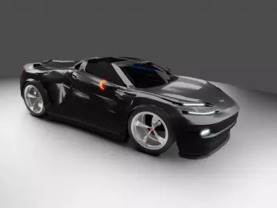 Realistic Supercar 3D Model Original Design Low-poly 3D model