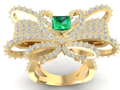 Luxury Bow Gemstone Ring Jewelry 3D Model 2793 3D print model