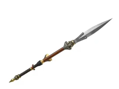 Antique Spear model pack Low-poly 3D model