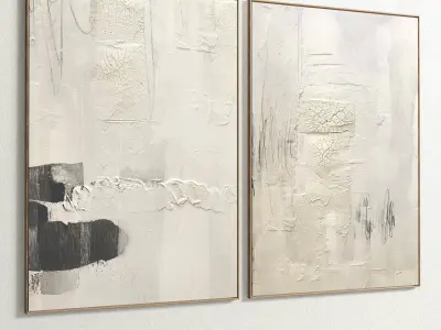 Plaster Two Photo Frame 140 Low-poly 3D model