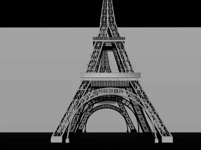 Eiffel Tower Low-poly 3D model