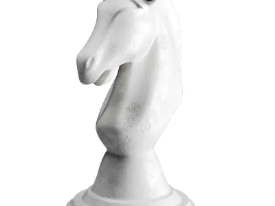 Horse statue Low-poly 3D model 11