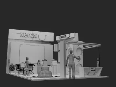 Booth Exhibition Stand a466b 3D model