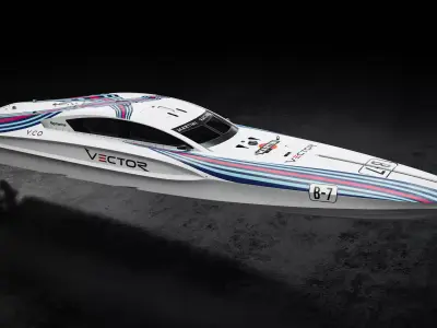 High Quality Vector V40R Martini Racing offshore powerboat 3D model