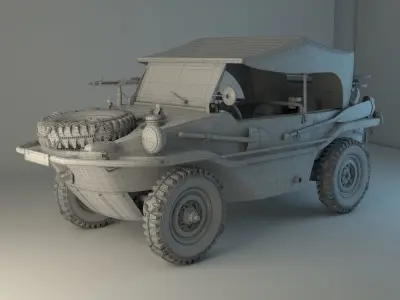Volkswagen type 166 Schwimmwagen military edition 3D model