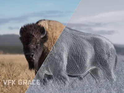 Bison Male  UE Character Asset 3D model