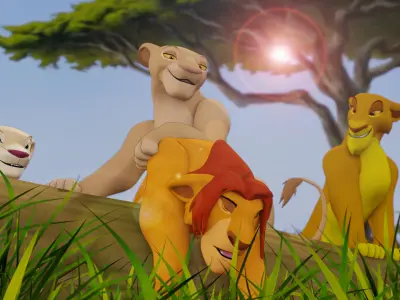 Teen Mufasa Low-poly 3D model
