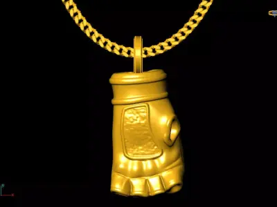 Glove pendant charms - one inch pendant 3D print model 3D print model