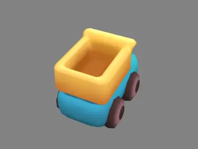 Cartoon toy van Low-poly 3D model