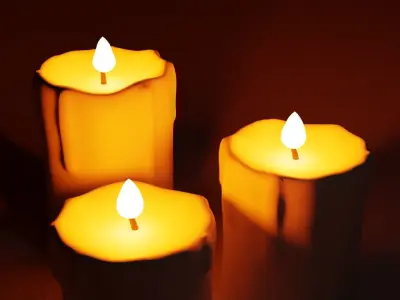 Candles Free low-poly 3D model