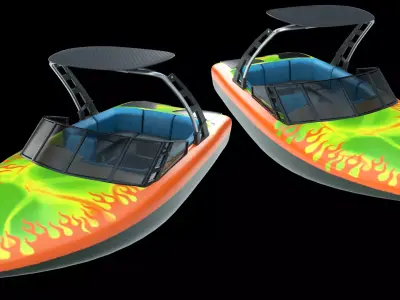 High-Speed Luxury Motorboat 3D Model Low-poly 3D model
