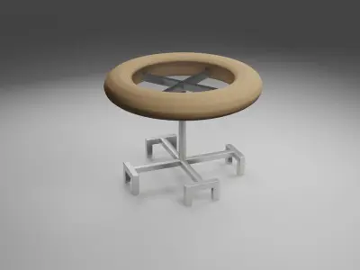 Table stool with circular base Free 3D model