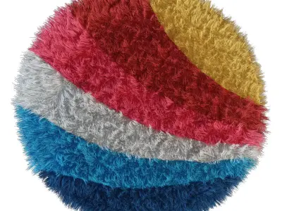 Carpet children lambskin Rainbow 3D model
