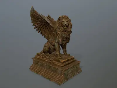 lion statue  Low-poly 3D model