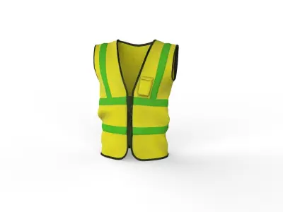 Realistic Worker Vest 002 Low-poly 3D model