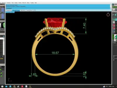 Luxury Oval Gemstone Halo Ring for Women  4488 3D print model