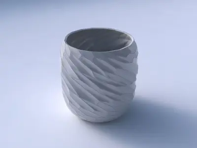 Bowl cylindrical with fine twisted organic cells 3D print model