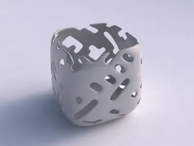 Vase quadratic stumpy with smooth cuts and bulges   3D print model