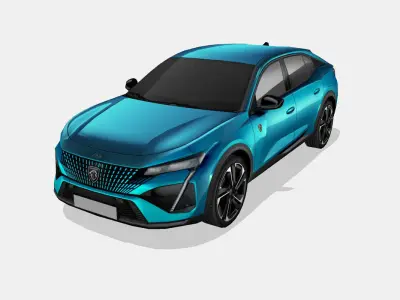 Peugeot 408 2023 Low-poly 3D model
