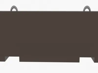 Concrete Barrier Low-poly 3D model