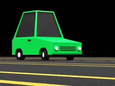 Cartoon Low Poly  Crossover Neon Car Low-poly 3D model Low-poly 3D model
