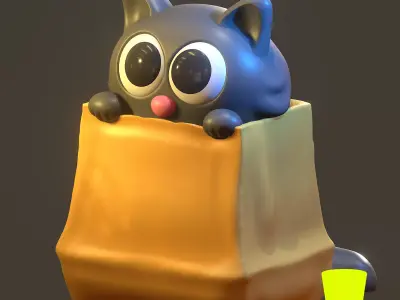 Cat in A bag Free 3D print model