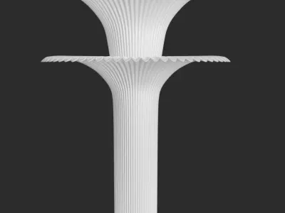 Elegant 3D Interior Wall Decoration - Modern Fan Design 3D print model
