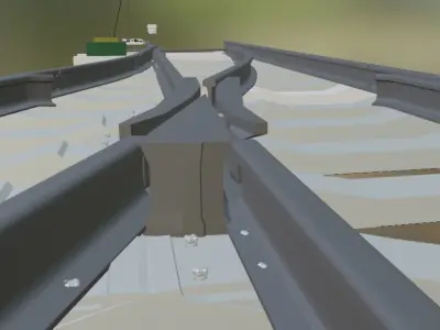 turnout train tracks 3D model