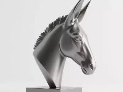 Donkey head sculpture 3D print model
