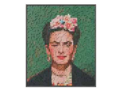 PixelArt Cubic Wood Painting 3D model